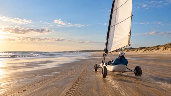 Découvrez le char à voile sur la magnifique plage des Demoiselles