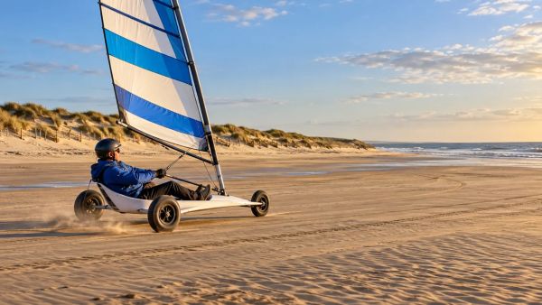 Découvrez le char à voile sur la magnifique plage des Demoiselles